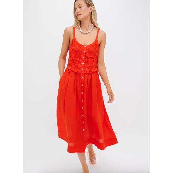 Sea New York Dresses & Skirts - Sea New York Chili Zora Solid Tank Button Down Dress Sz XS